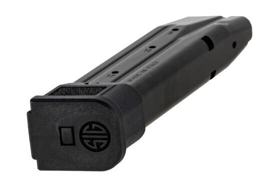 The Sig P320 X5 Extended Magazine features a black polymer and textured base pad